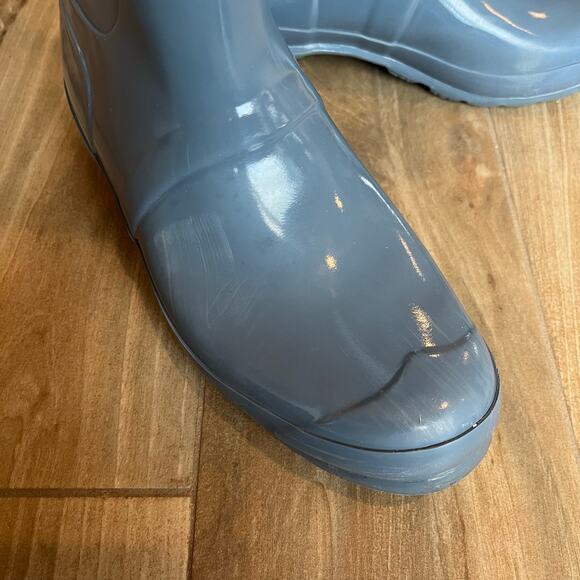 Hunter Original Back Adjustable Tall Gloss Boot Women's Size 8 Blue - Picture 6 of 14